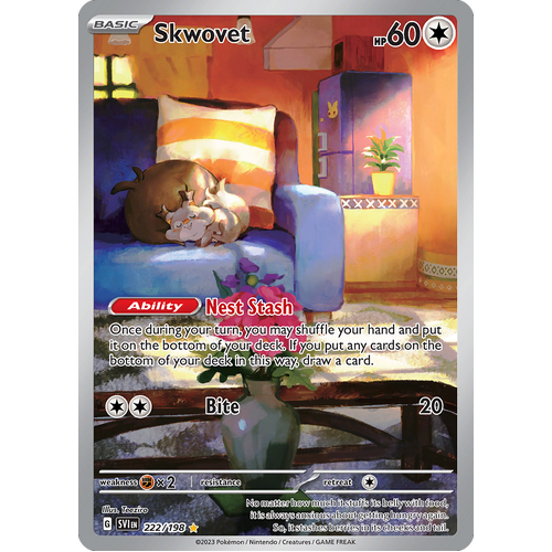 Skwovet 222/198 Illustration Rare Scarlet & Violet Pokemon Card