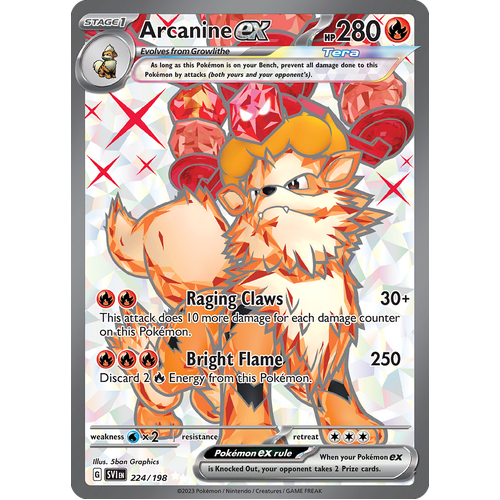 Arcanine ex 224/198 Ultra Rare Scarlet & Violet Pokemon Card