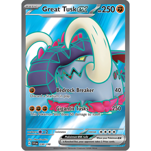 Great Tusk ex 230/198 Ultra Rare Scarlet & Violet Pokemon Card