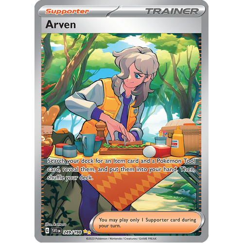 Arven 249/198 Special Illustration Rare Scarlet & Violet Pokemon Card